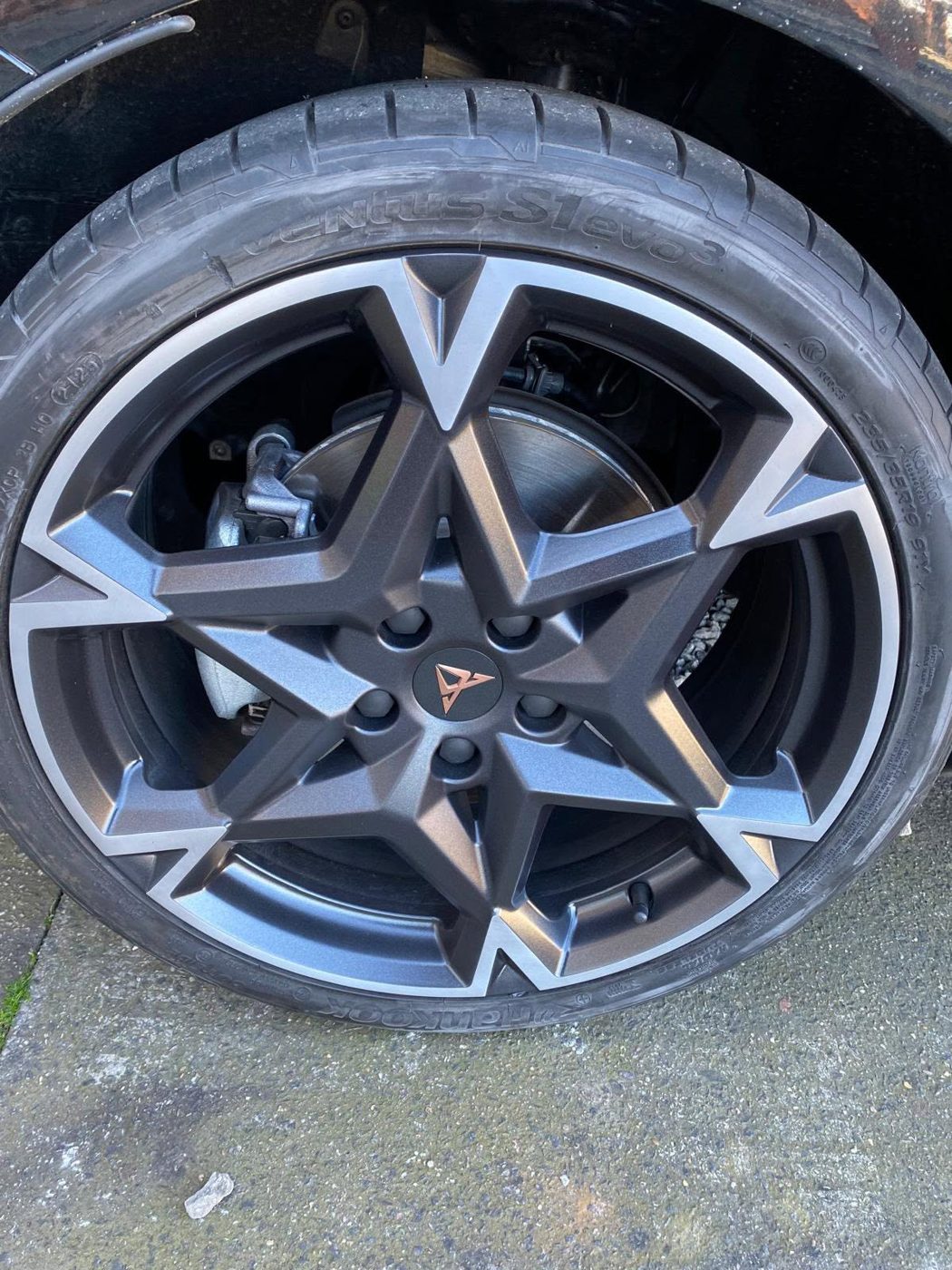 Cupra with a refurbished anthracite alloy wheel